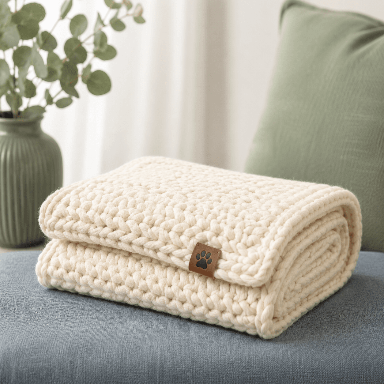 Cream Knit Blanket